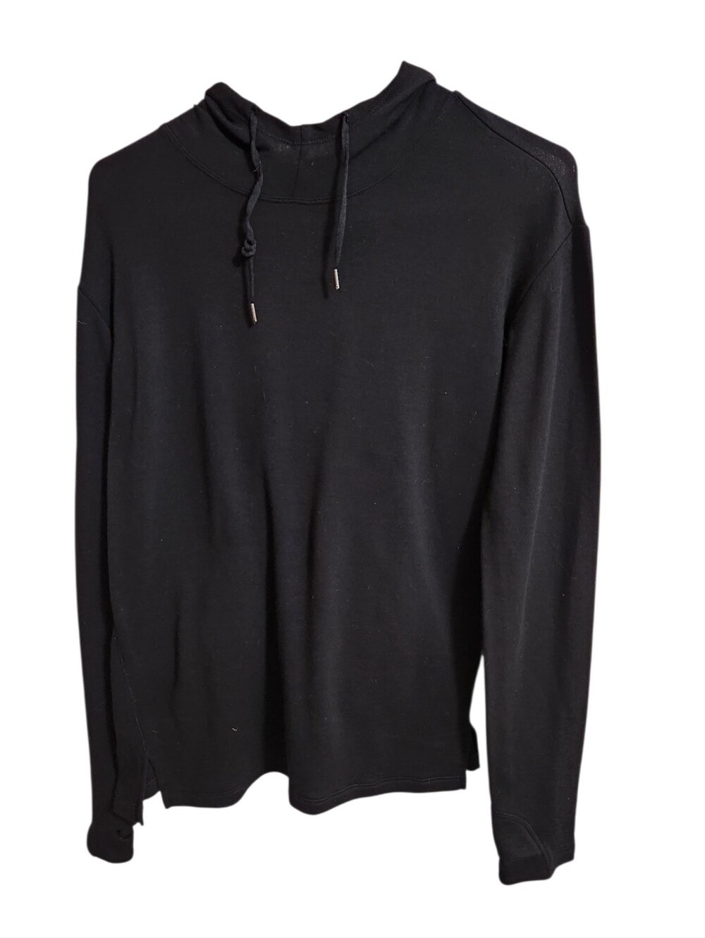 Athletic Works Black Hooded Long Sleeve Pullover With Thumb Holes
